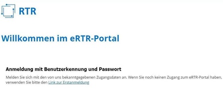 Titelseite eRTR-Portal