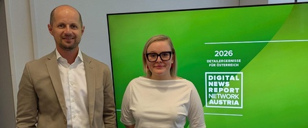 Stefan Gadringer und Magdalena Holzapfel vom Fachbereich Kommunikationswissenschaften der Uni Salzburg