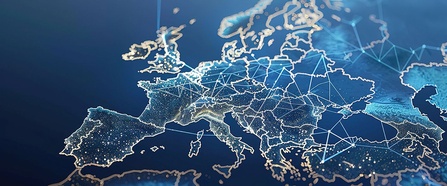 Abstrakte digitale Karte von Europa