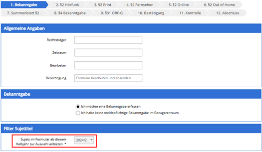 Screenshot des eRTR-Portals