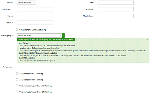 Screenshot der Webseite
