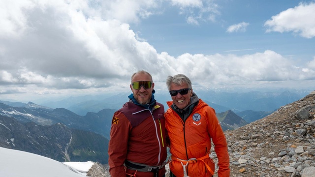 Hermann Maier und Peter Habeler beim Aufstieg auf den Olperer