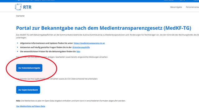 Zur Datenbekanntgabe